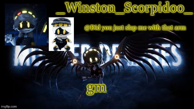 Winston’s murder drone temp | gm | image tagged in winston s murder drone temp | made w/ Imgflip meme maker