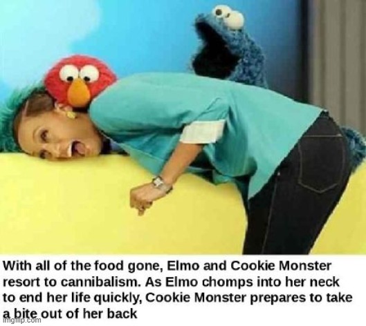 nom nom nom | image tagged in cookie monster,is hungry,for flesh,nom,nomm | made w/ Imgflip meme maker