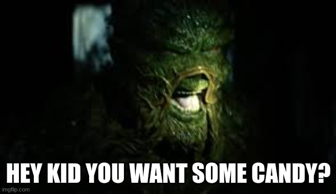 HI KIDS | HEY KID YOU WANT SOME CANDY? | image tagged in swampthingg | made w/ Imgflip meme maker