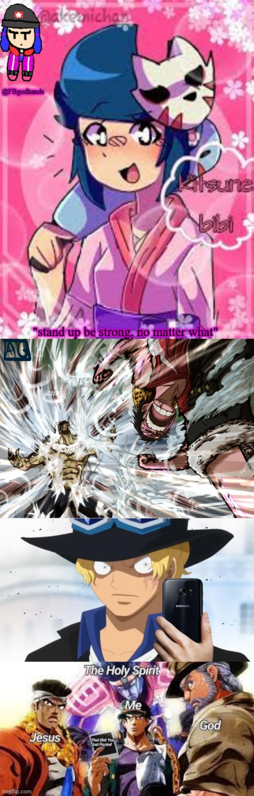 image tagged in fbgodhands temp 7,luffy,what the heck,jojo | made w/ Imgflip meme maker