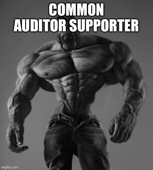 GigaChad | COMMON AUDITOR SUPPORTER | image tagged in gigachad | made w/ Imgflip meme maker