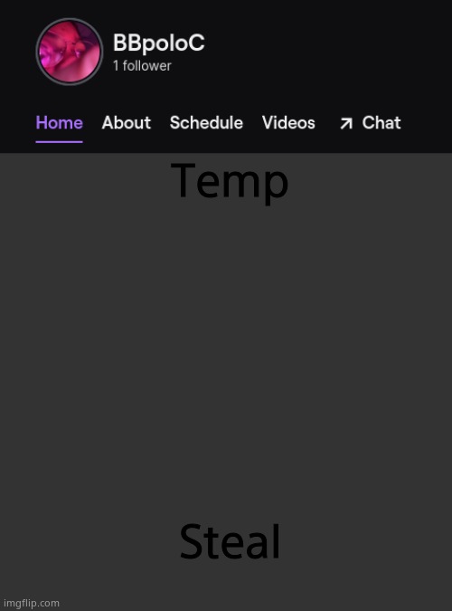Twitch template | Temp; Steal | image tagged in twitch template | made w/ Imgflip meme maker