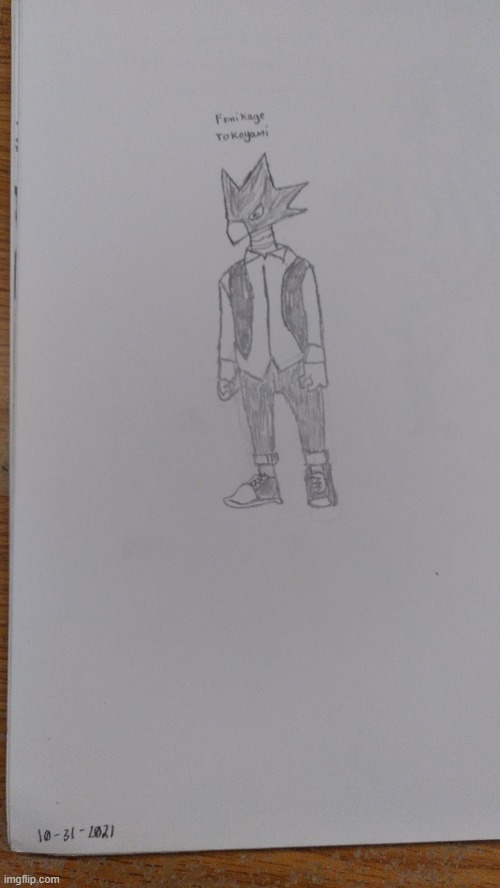 just a simple drawing of fumikage tokoyami from my hero academia | made w/ Imgflip meme maker