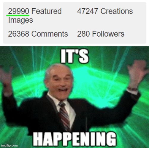 mmm, that's a lot of featured images | image tagged in ron paul it s happening,meanwhile on imgflip,i,am,really,awesome | made w/ Imgflip meme maker