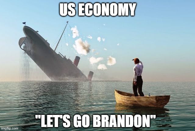 Let's go Brandon | US ECONOMY; "LET'S GO BRANDON" | image tagged in joe biden,let's go brandon,us economy | made w/ Imgflip meme maker