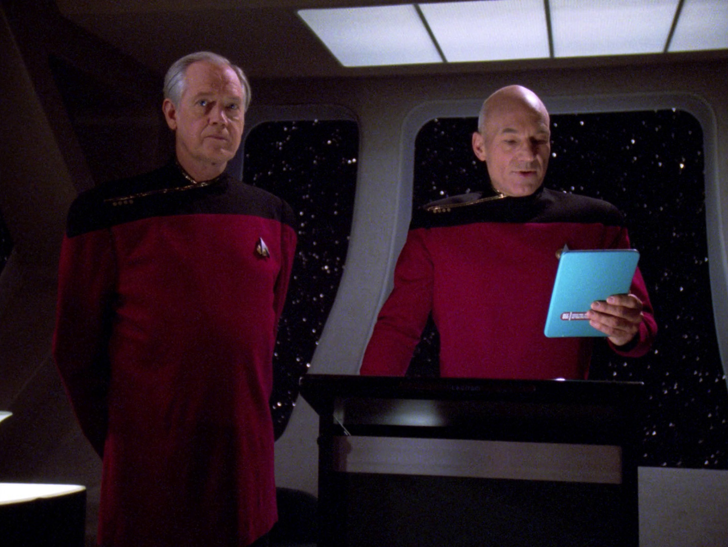 Captain Jellico and Captain Picard. Blank Meme Template