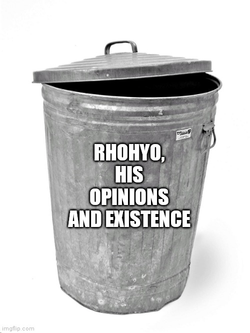 I'm kinda surprised Blaziken hasn't joined us in raiding this stream | RHOHYO, HIS OPINIONS AND EXISTENCE | image tagged in trash can | made w/ Imgflip meme maker