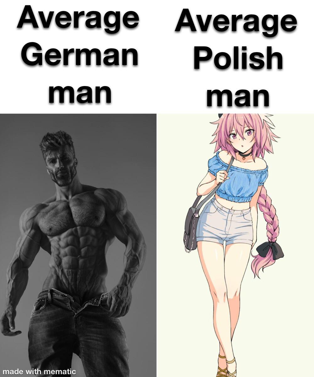 High Quality average German vs Average Polish Blank Meme Template