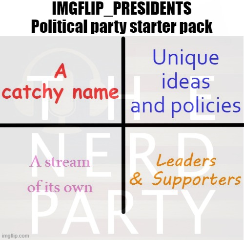 IMGFLIP_PRESIDENTS Nerd party political party starter pack Blank Meme Template