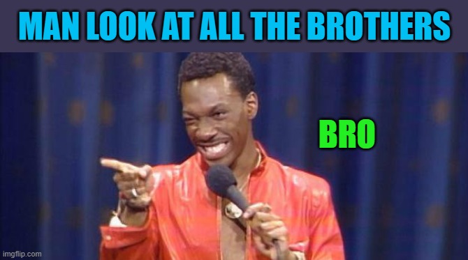 MAN LOOK AT ALL THE BROTHERS BRO | made w/ Imgflip meme maker