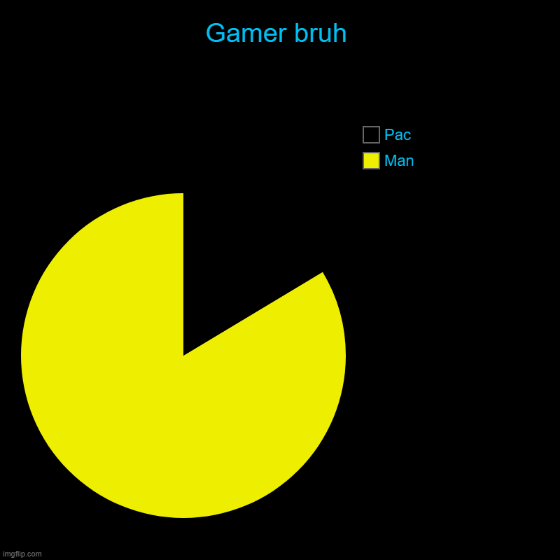 Gamer bruh | Man, Pac | image tagged in charts,pie charts,gamers,video games | made w/ Imgflip chart maker
