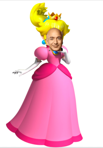 Jeff Besos as princess peach for the mario movie Blank Meme Template