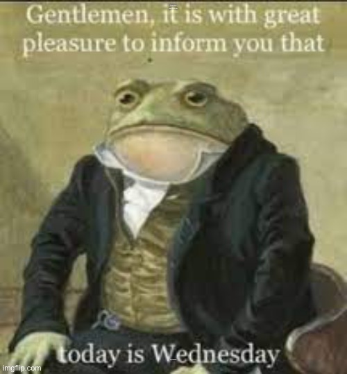 Gentlemen it is with pleasure to inform you that; Today is Wednesday | image tagged in memes,frog,wednesday | made w/ Imgflip meme maker