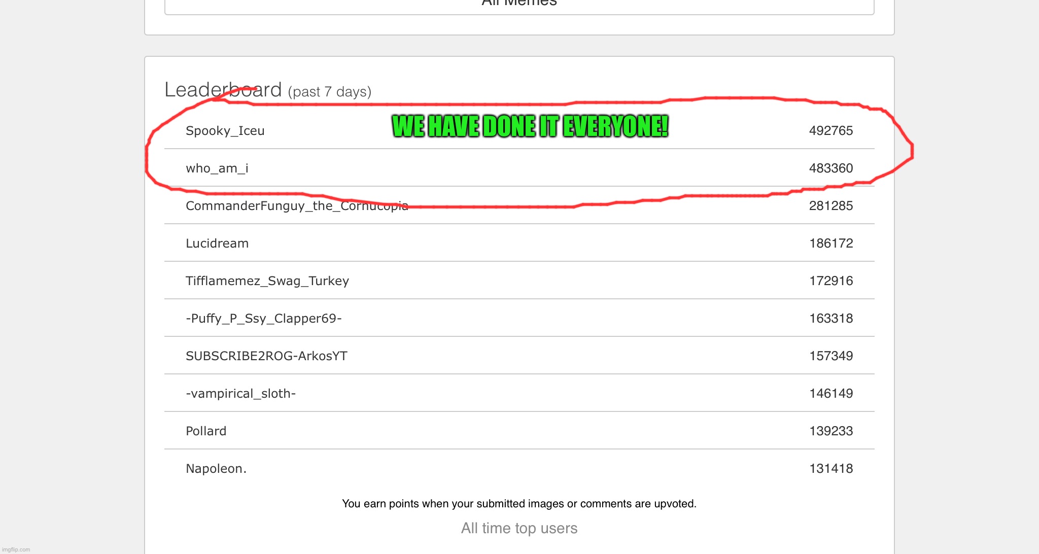 Thank you all so much! Now it’s going to be a battle against who am I >:) | WE HAVE DONE IT EVERYONE! | image tagged in memes,who am i,iceu | made w/ Imgflip meme maker