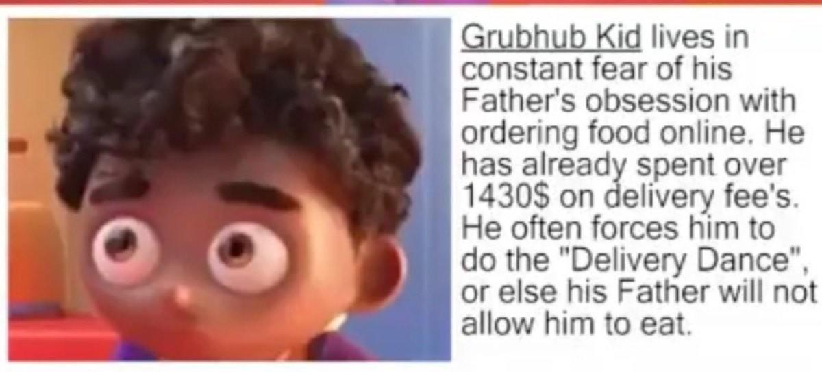 High Quality Grubhub kid text Blank Meme Template