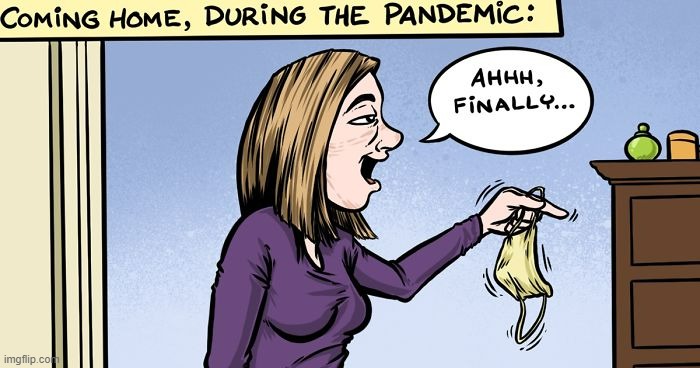 Pandemic Thinking | image tagged in memes,comics,pandemic,at home,face mask,off | made w/ Imgflip meme maker
