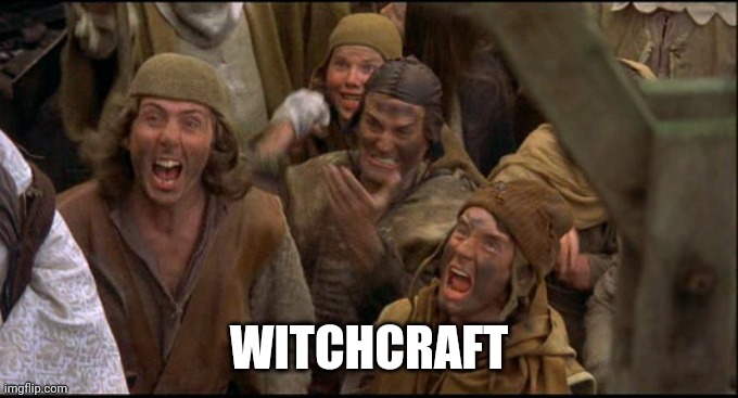 Monty Python witch | WITCHCRAFT | image tagged in monty python witch | made w/ Imgflip meme maker
