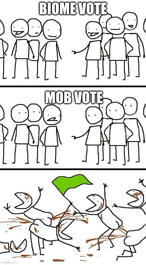 mob vote go brr | BIOME VOTE; MOB VOTE | image tagged in civilized discussion | made w/ Imgflip meme maker