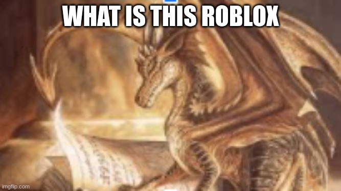 reading dragon | WHAT IS THIS ROBLOX | image tagged in reading dragon | made w/ Imgflip meme maker