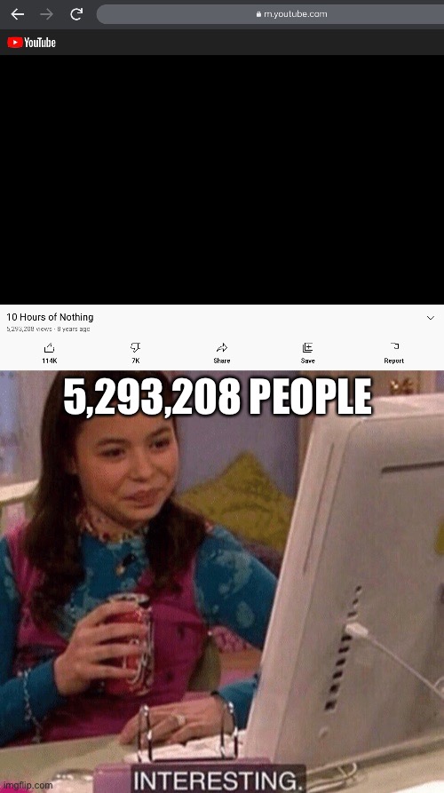 5,293,208 PEOPLE | image tagged in icarly interesting | made w/ Imgflip meme maker