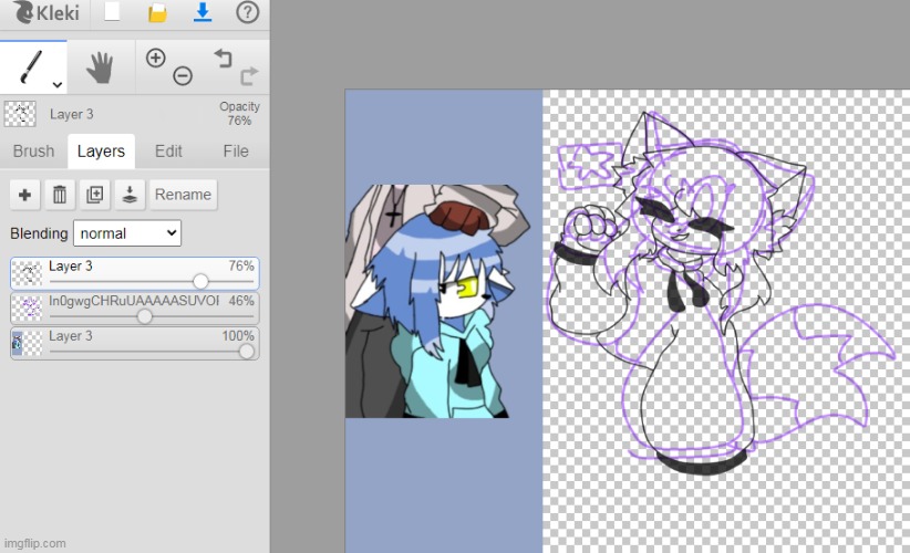 Did an art trade w clood. | made w/ Imgflip meme maker