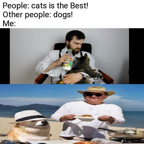 Draw | People: cats is the Best! 
Other people: dogs! 
Me: | image tagged in memes,surprised pikachu | made w/ Imgflip meme maker