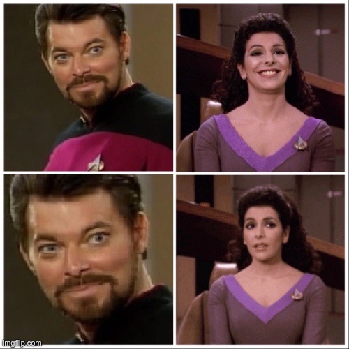 High Quality Riker and Troi Blank Meme Template