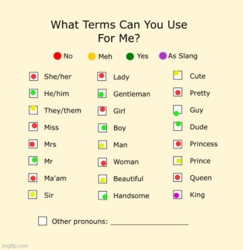 For me | image tagged in pronouns sheet | made w/ Imgflip meme maker