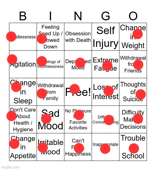 Seems normal | image tagged in depression bingo 1 | made w/ Imgflip meme maker