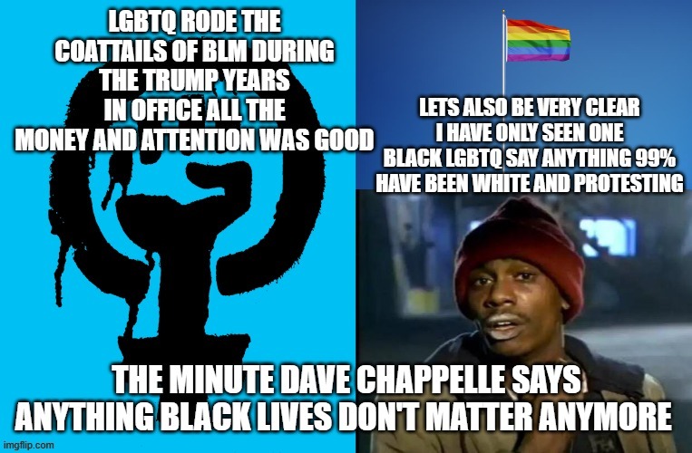 Discrimination is cancel cultureStand with Dave, End the lunacy now! | image tagged in lgbtq,whites,satire,blm,cancel culture | made w/ Imgflip meme maker