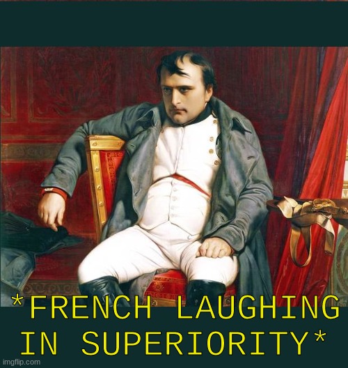 napoleon | *FRENCH LAUGHING IN SUPERIORITY* | image tagged in napoleon | made w/ Imgflip meme maker
