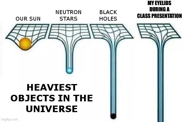 Heaviest things | MY EYELIDS DURING A CLASS PRESENTATION | image tagged in heaviest things | made w/ Imgflip meme maker