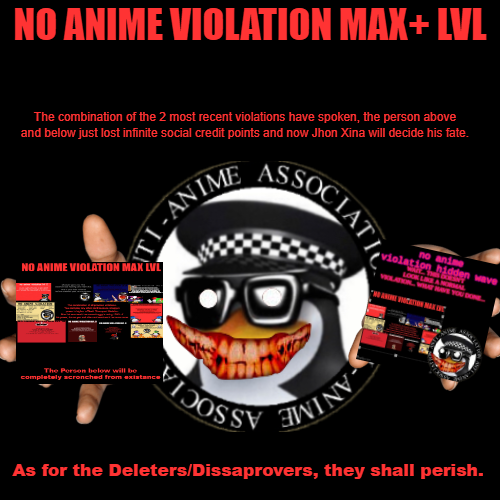NO ANIME VIOLATION MAX+ LVL Blank Meme Template