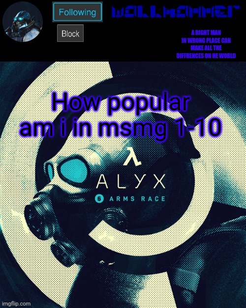 wallhammer | How popular am i in msmg 1-10 | image tagged in wallhammer | made w/ Imgflip meme maker