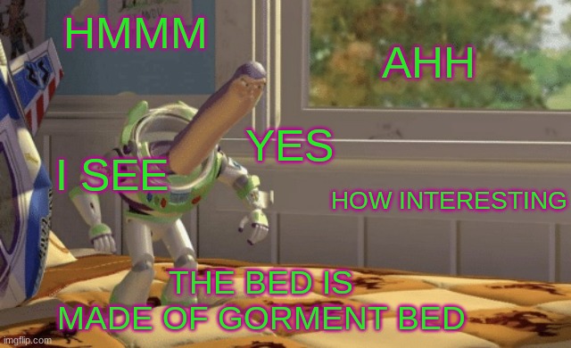 And the windows are made of high quality window! | HMMM; AHH; YES; I SEE; HOW INTERESTING; THE BED IS MADE OF GORMENT BED | image tagged in hmm yes | made w/ Imgflip meme maker