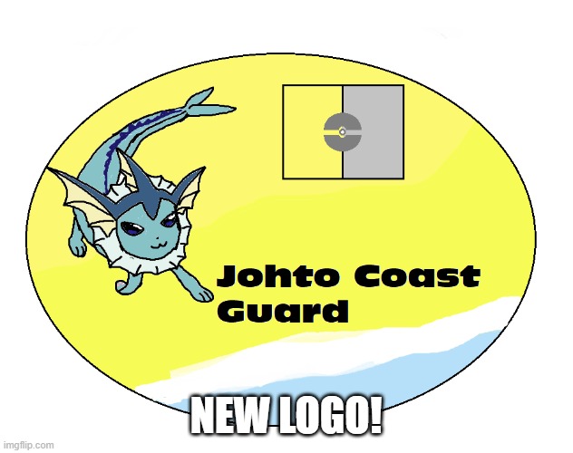 New logo! | NEW LOGO! | image tagged in sorry if this sucks,vaporeon,is a very,hard thing to,draw | made w/ Imgflip meme maker