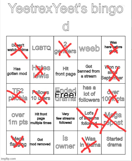 Bingo | image tagged in bingo | made w/ Imgflip meme maker