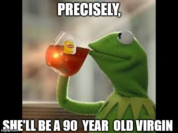 PRECISELY, SHE'LL BE A 90  YEAR  OLD VIRGIN | made w/ Imgflip meme maker
