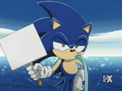 High Quality Sonic Sign Meme Blank Meme Template