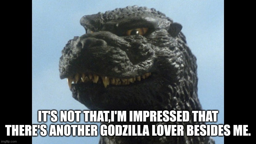 IT'S NOT THAT,I'M IMPRESSED THAT THERE'S ANOTHER GODZILLA LOVER BESIDES ME. | made w/ Imgflip meme maker