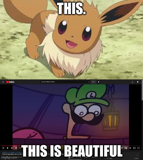 hello | THIS. THIS IS BEAUTIFUL | image tagged in eevee | made w/ Imgflip meme maker