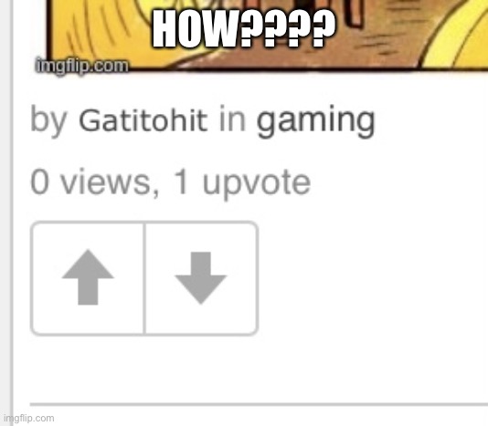 How does this keep happening | HOW???? | image tagged in 0 views 1 upvote | made w/ Imgflip meme maker