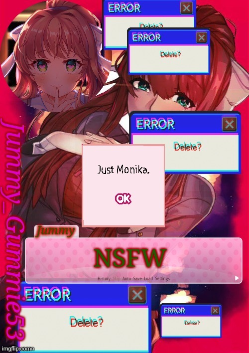 Another Monika temp lmao | NSFW | image tagged in another monika temp lmao | made w/ Imgflip meme maker