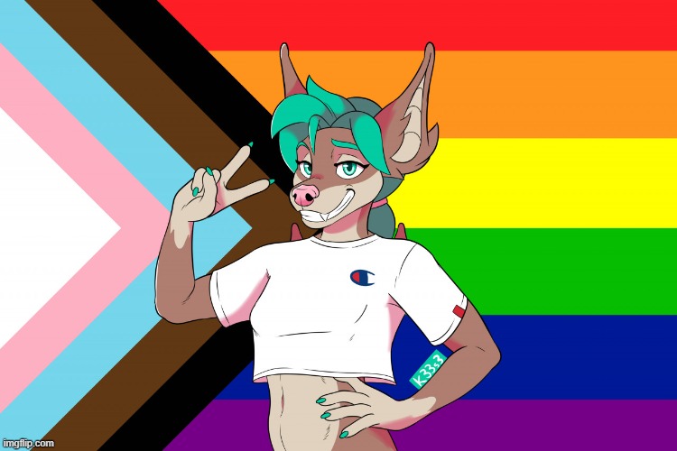 That's a sweet shirt! (By K33s3) | image tagged in memes,furry,cute,lgbtq,pride | made w/ Imgflip meme maker