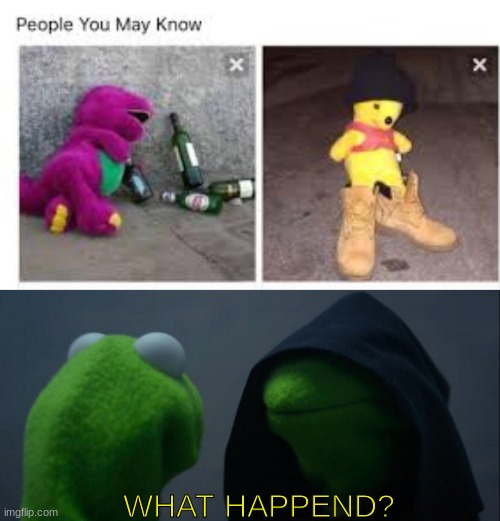 What happend to whinnie? |  WHAT HAPPEND? | image tagged in memes,evil kermit,what the hell happened here,excuse me what the fuck | made w/ Imgflip meme maker
