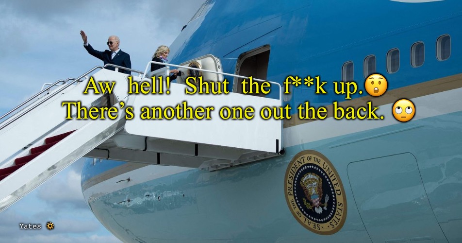 Air Force One Cropduster | Aw  hell!  Shut  the  f**k up.😲  There’s another one out the back. 🙄; Yates 🔅 | image tagged in air force one | made w/ Imgflip meme maker