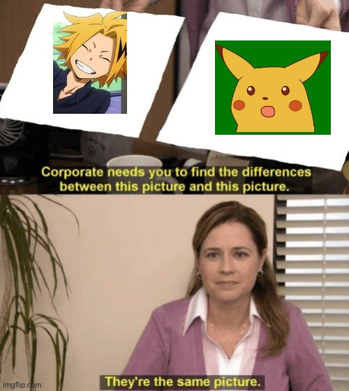 human pikachu and pikachu | image tagged in corporate needs you to find the differences | made w/ Imgflip meme maker