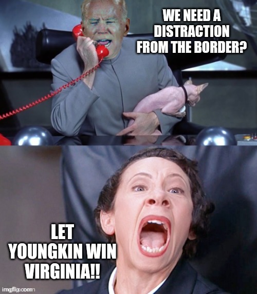 Just a scenario. | WE NEED A DISTRACTION FROM THE BORDER? LET YOUNGKIN WIN VIRGINIA!! | image tagged in memes | made w/ Imgflip meme maker