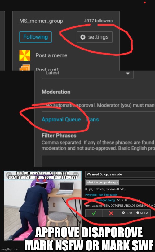 APPROVE DISAPOROVE
MARK NSFW OR MARK SWF | made w/ Imgflip meme maker