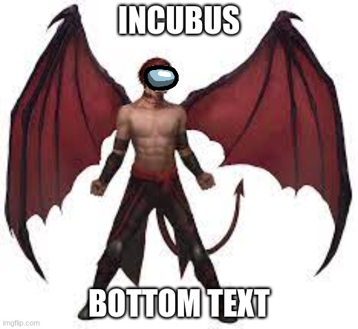 INCUBUS; BOTTOM TEXT | made w/ Imgflip meme maker